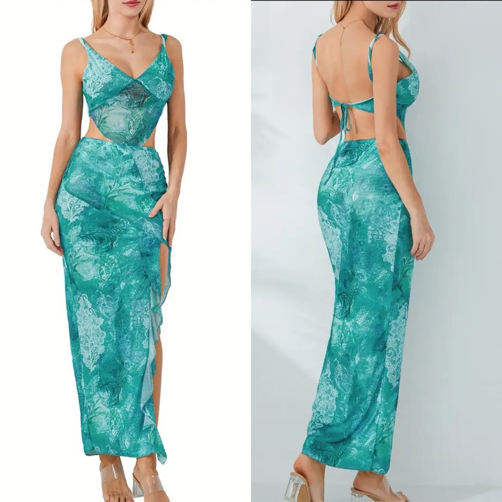 Two piece sleeveless top and skirt set